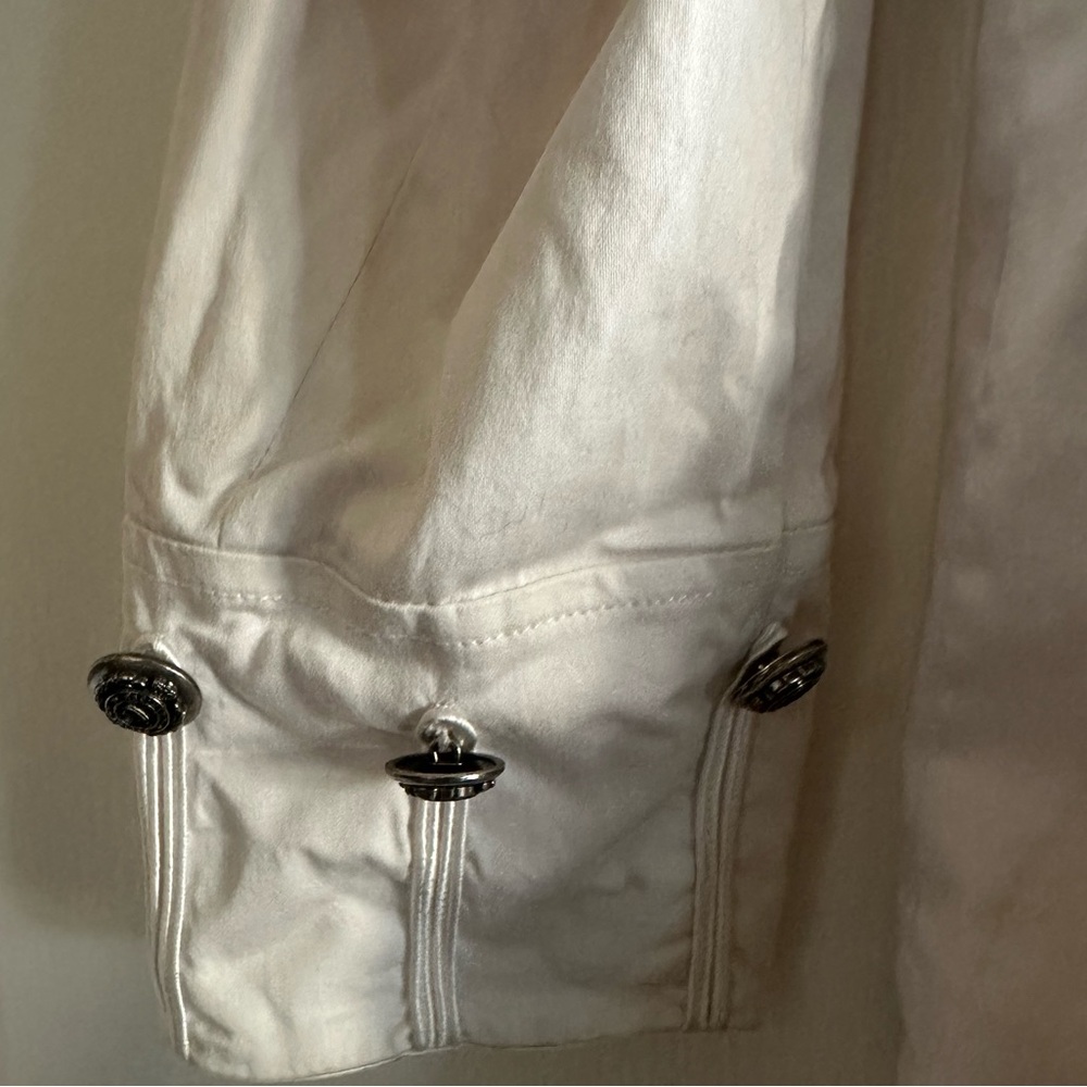Vintage Military/Utility Jacket w/ Button n Lace Ruffle Accents.   Size 4 - Picture 5 of 7